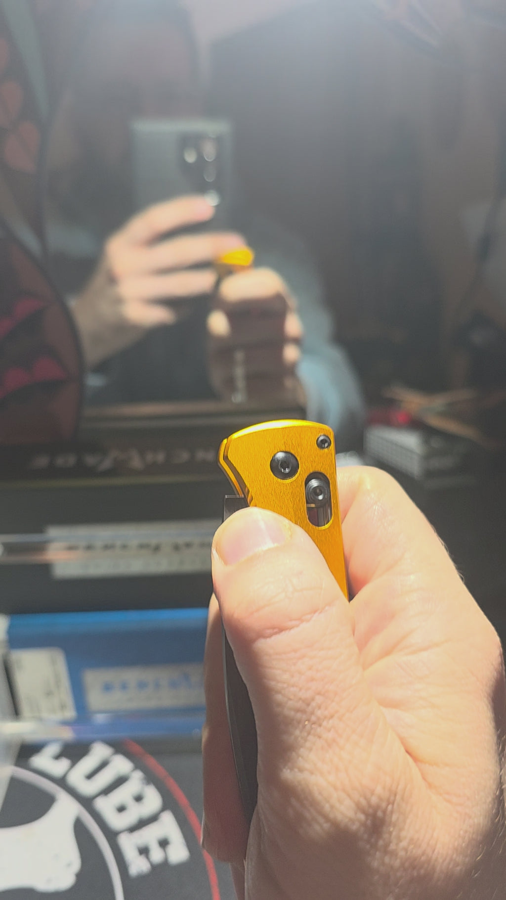 Benchmade Bugout AXIS Lock Knife Burnt Brass Aluminum (3.2" DLC) 535BK-07