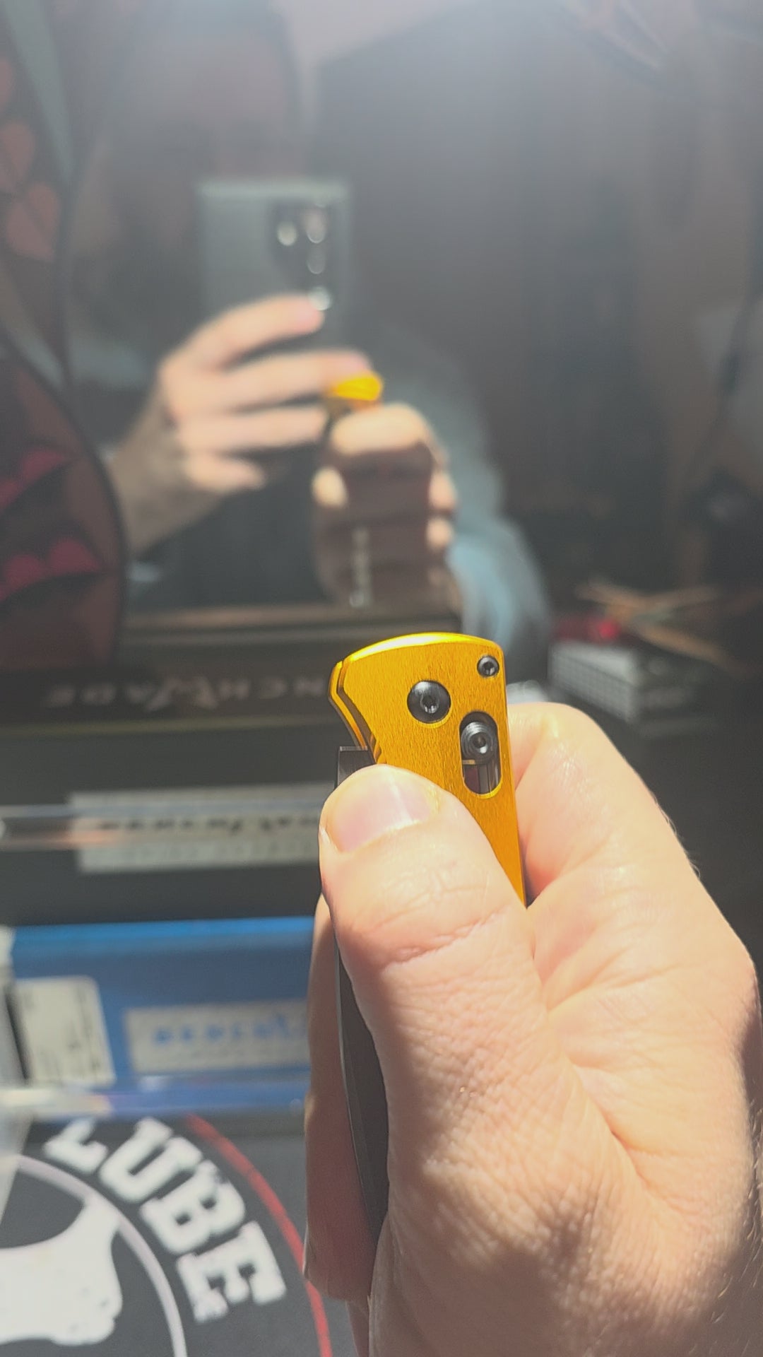 Benchmade Bugout AXIS Lock Knife Burnt Brass Aluminum (3.2" DLC) 535BK-07