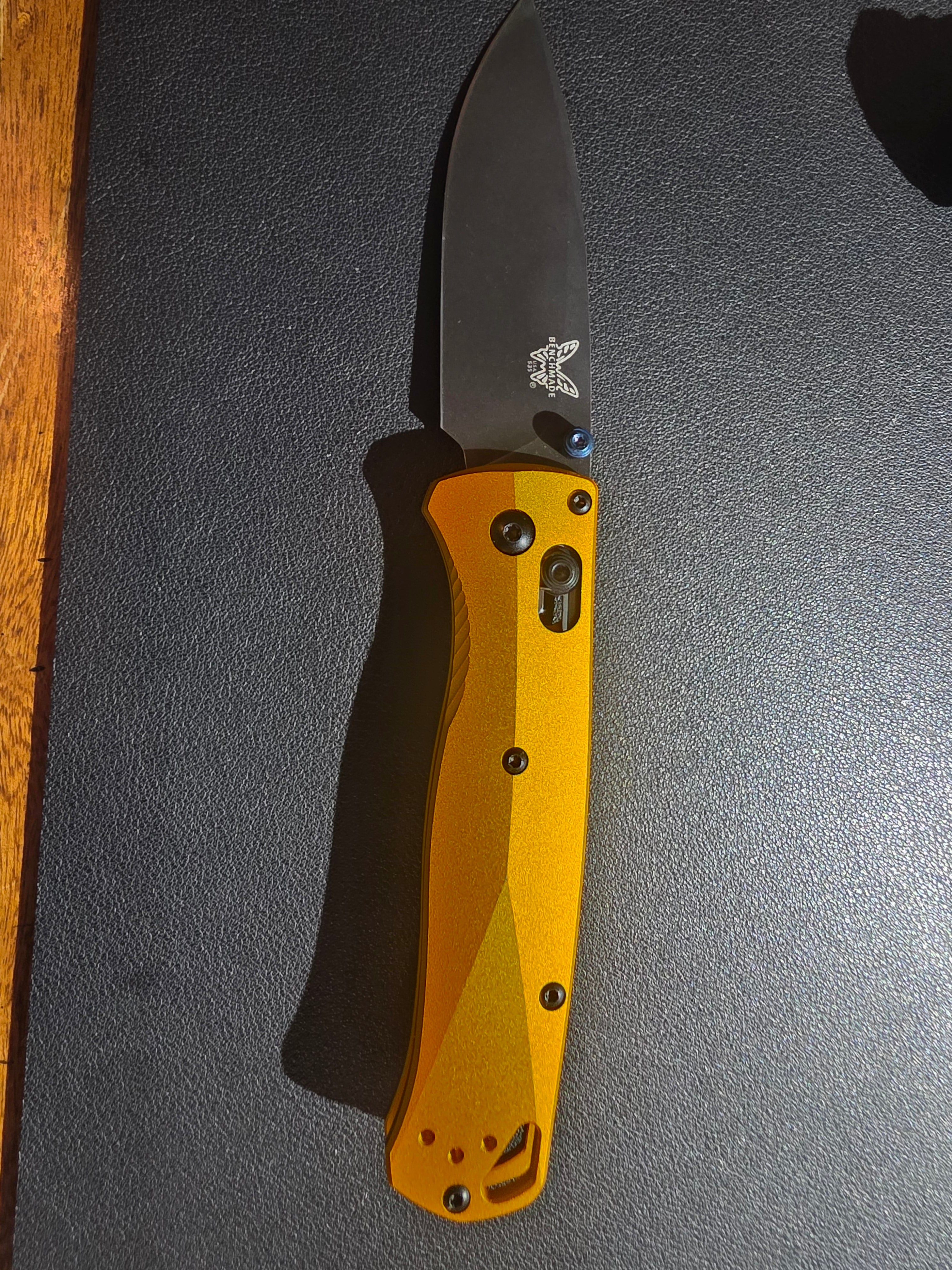 Benchmade Bugout AXIS Lock Knife Burnt Brass Aluminum (3.2" DLC) 535BK-07