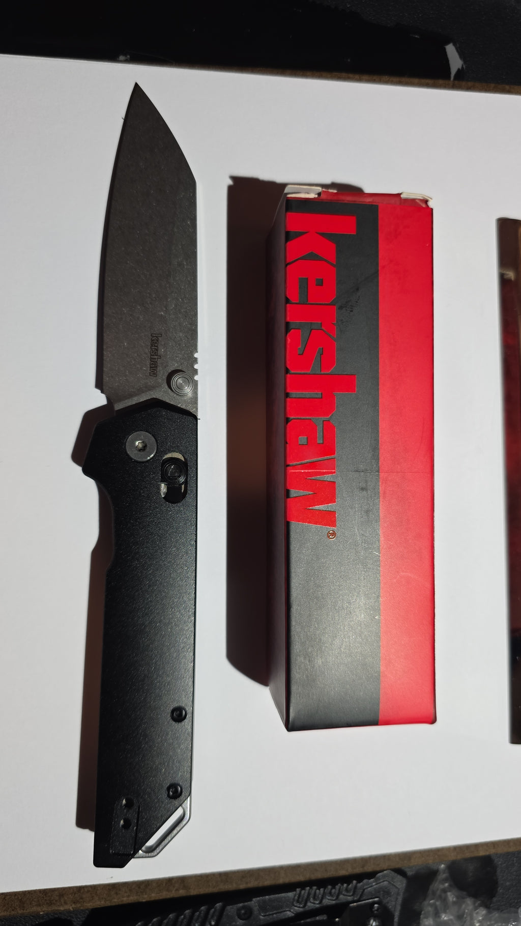 Kershaw Iridium Reverse Tanto DuraLock Knife Black Aluminum (3.5" SW D2) 2038R