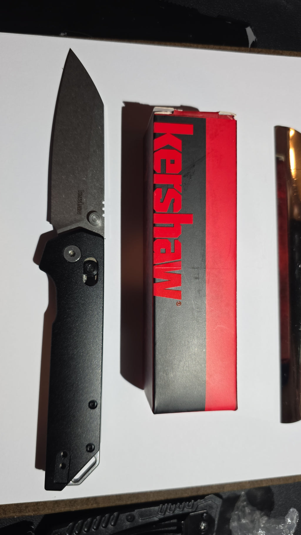 Kershaw Iridium Reverse Tanto DuraLock Knife Black Aluminum (3.5" SW D2) 2038R